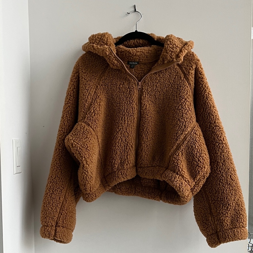 Wild Fable Light Brown/Camel Teddy Zip Jacket